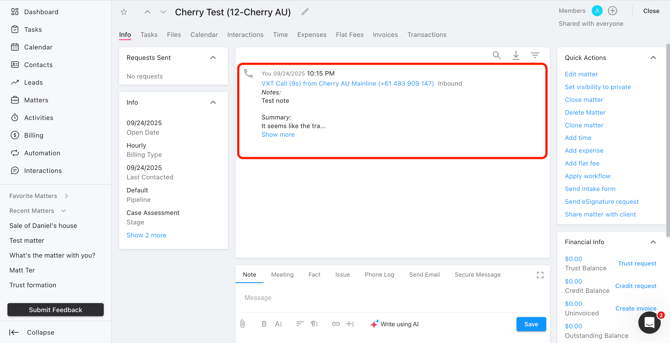 Call notes on Lawcus