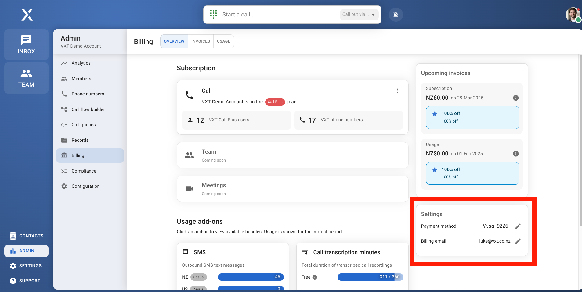 Update your billing information