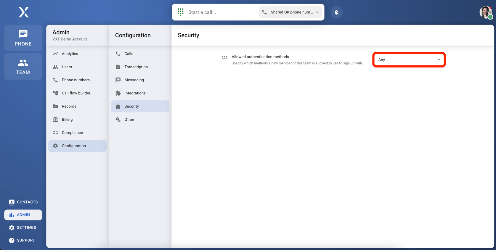 Managing authentication methods for new users