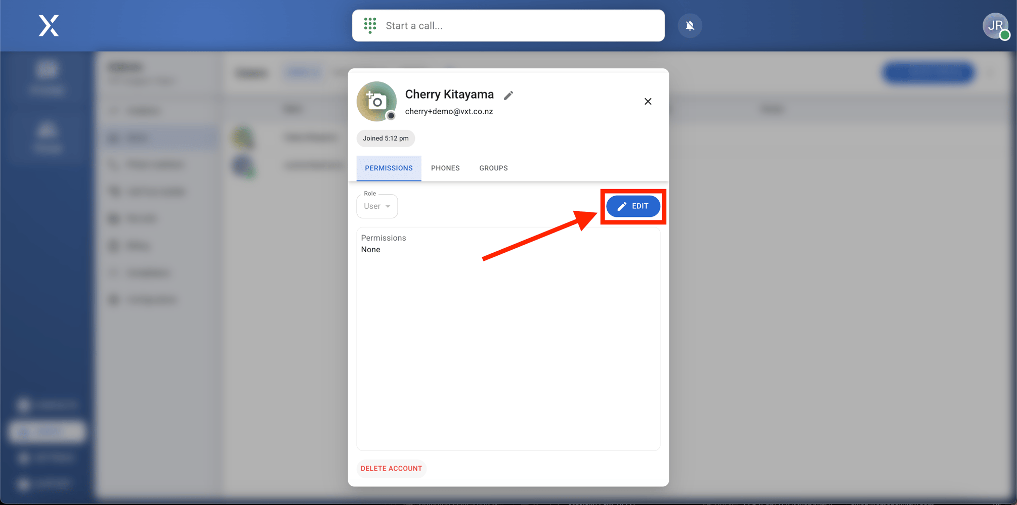 Overwrite Permissions Change a user's permissions